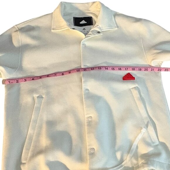 ADIDAS Men's Button Up Coach Jacket Off-White Size Smal1 - Picture 9 of 13